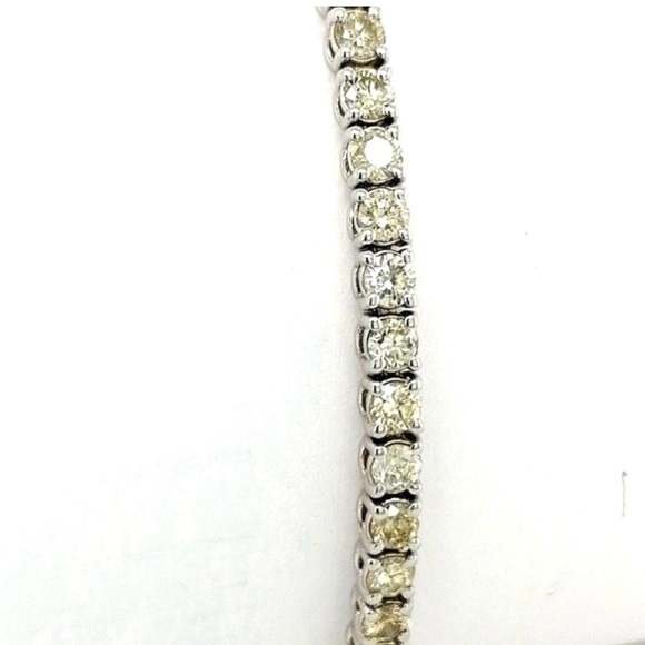 White gold 18k tennis bracelet with natural diamonds for a total of 3.90 carats. - Picture 4 of 10